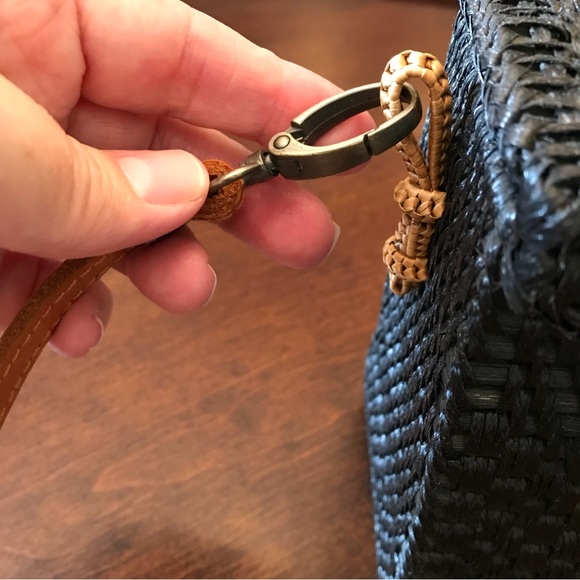 Francesca’s Accessories Bag, Black with Camel Trim. Top Handler. NWT - Picture 6 of 9